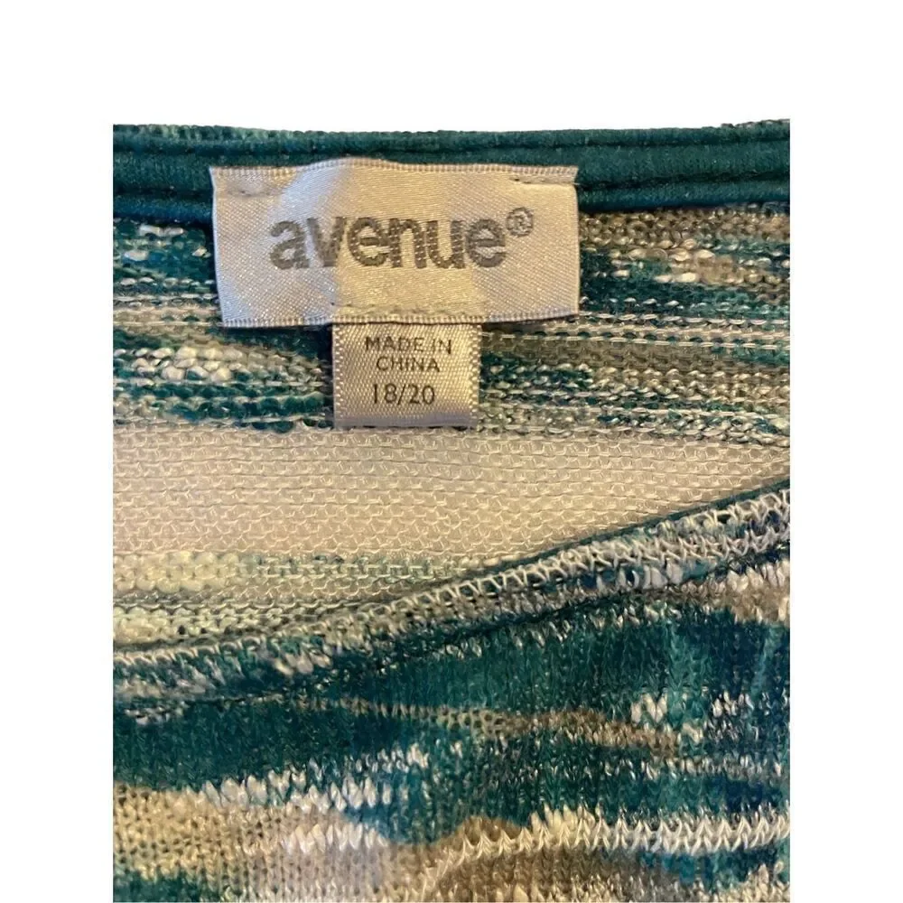 Avenue Womens Sweater Batwing Sleeve Scoop Neck Stretch Multicolor Size 18/20